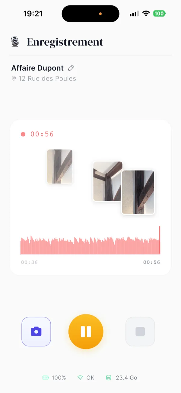 Écran d'enregistrement Sapitor